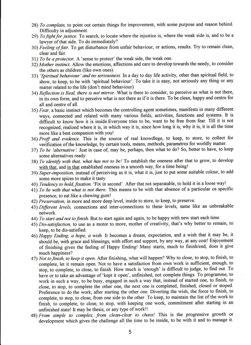 Page 5 of Lifestyle document by Swami Maheshananda