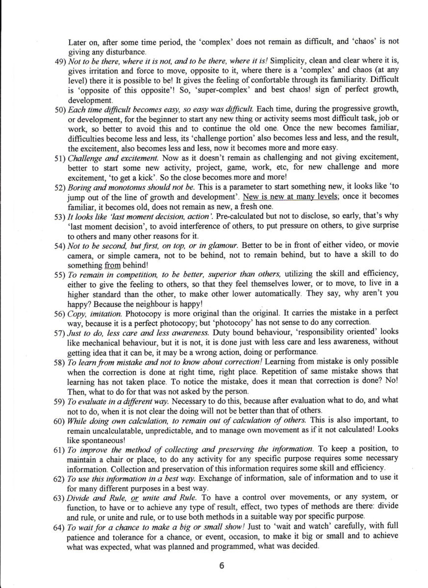 Page 6 of Lifestyle document by Swami Maheshananda